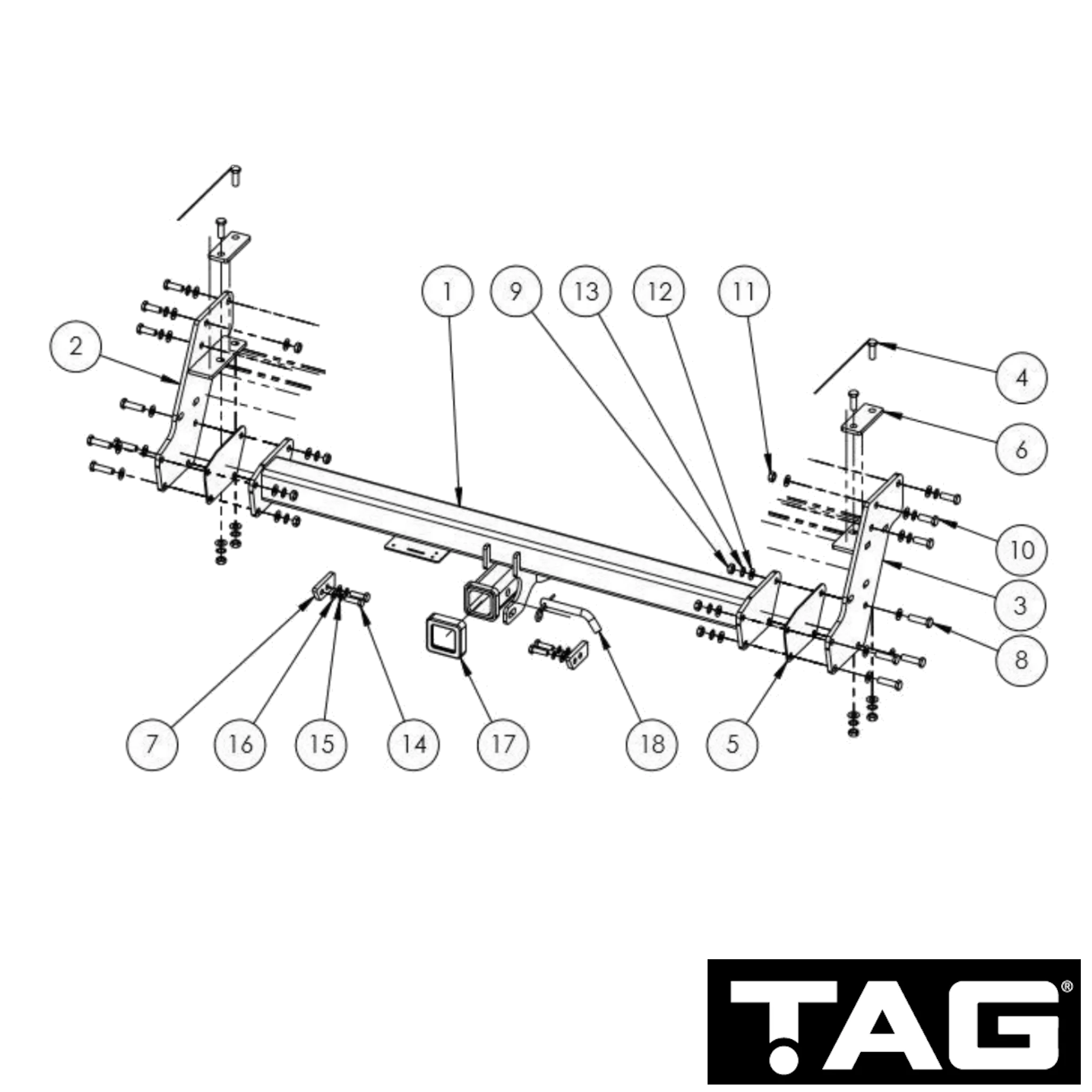 Ford Ranger Tub Body With Bumper 08/2015 - 04/2022 - Towbar Kit - Image 3