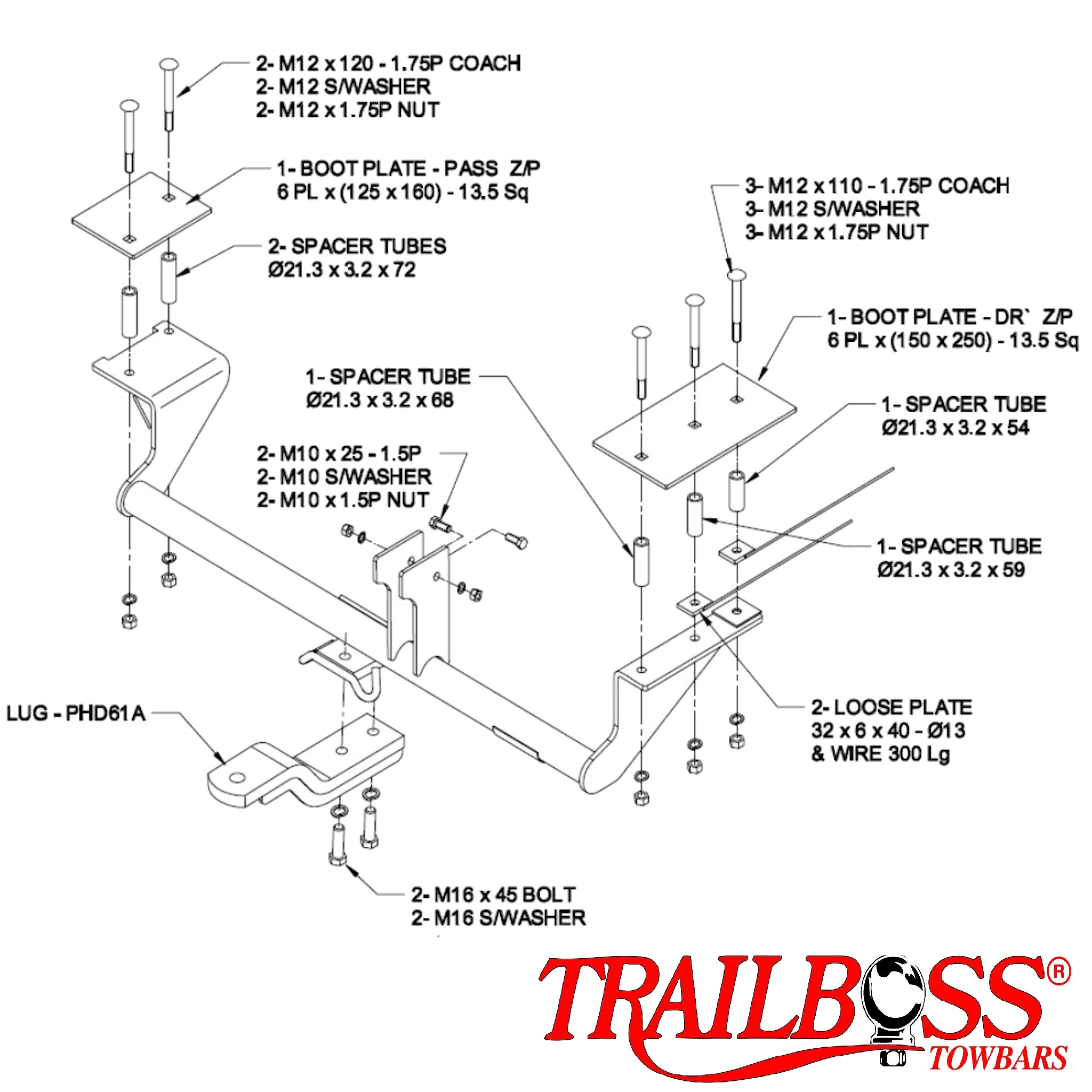 Holden Commodore VU-VZ (Inc S, SS) Tub Body 01/2001 - 09/2007 - Towbar Kit - Image 2