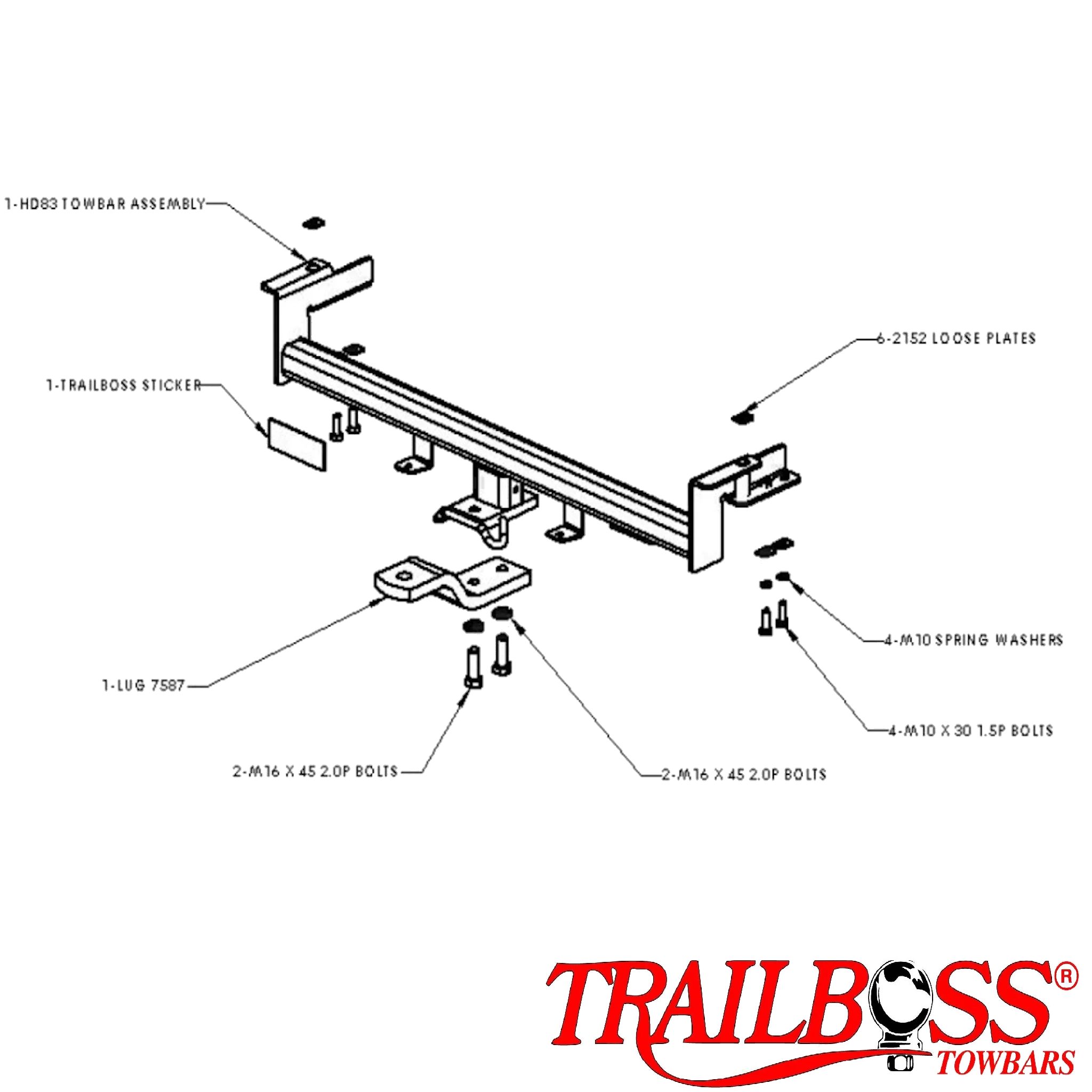 Holden Viva Hatch 09/2005 - 05/2009 - Towbar Kit - Image 2