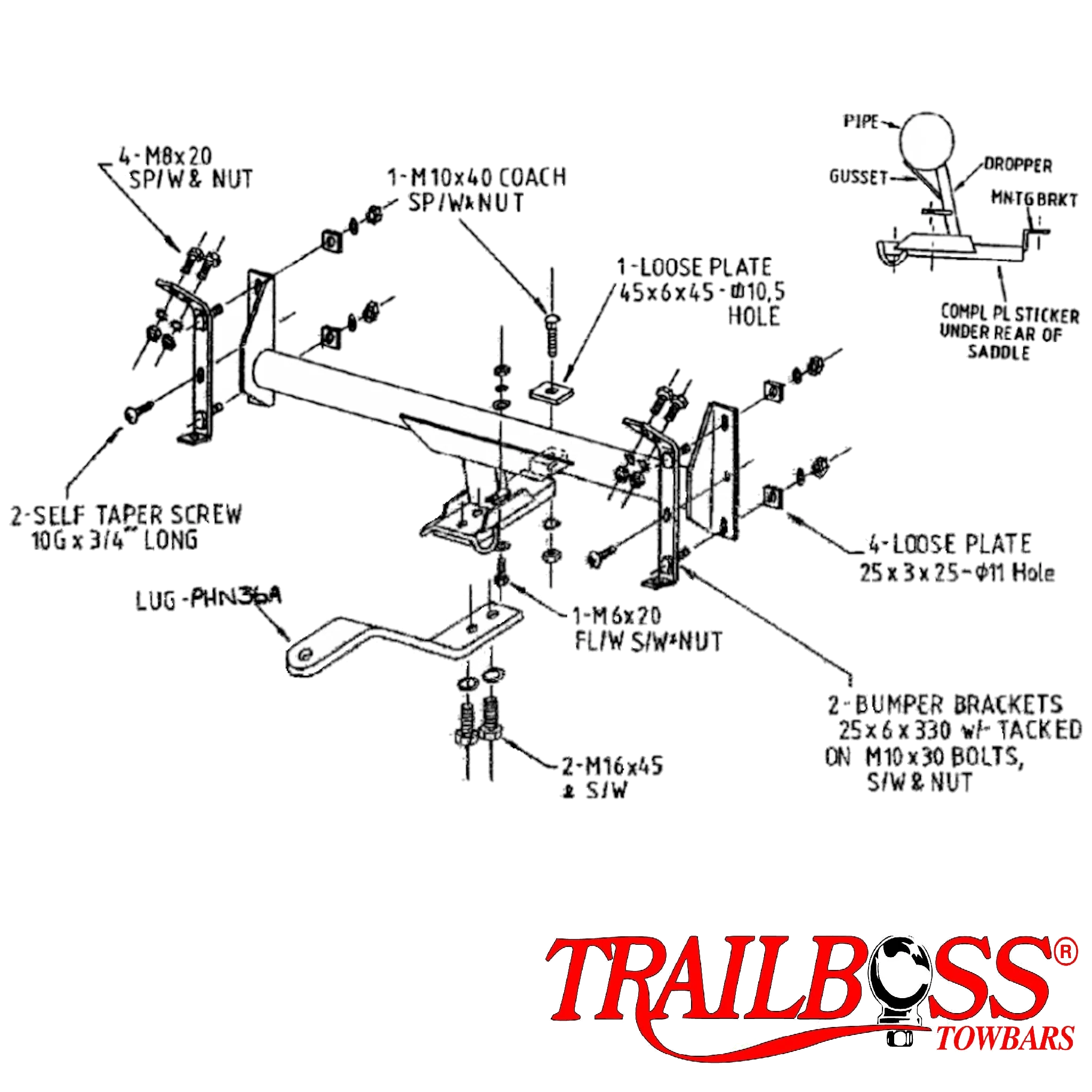Honda Accord Sedan 09/1989 - 09/1993 - Towbar Kit - Image 2