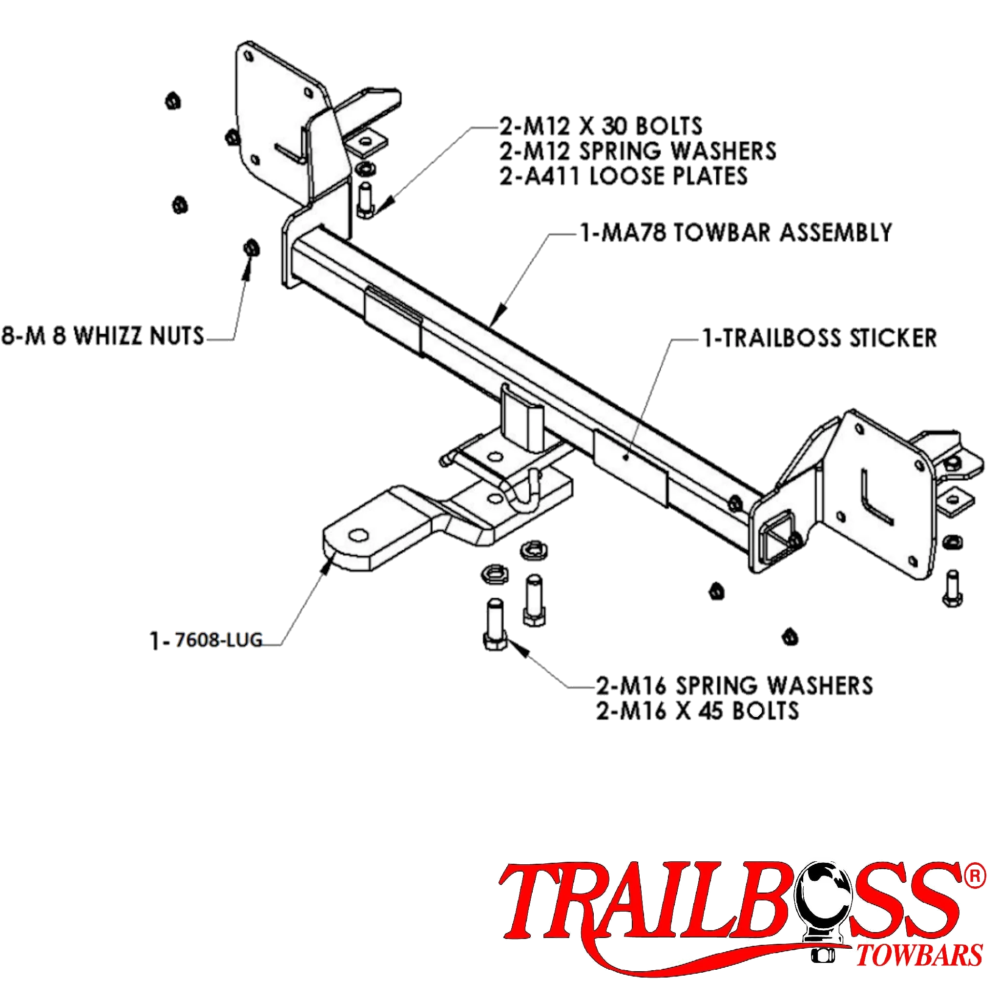 Mazda 3 Sedan (Not SP or MPS) 06/2003 - 03/2009 - Towbar Kit - Image 2