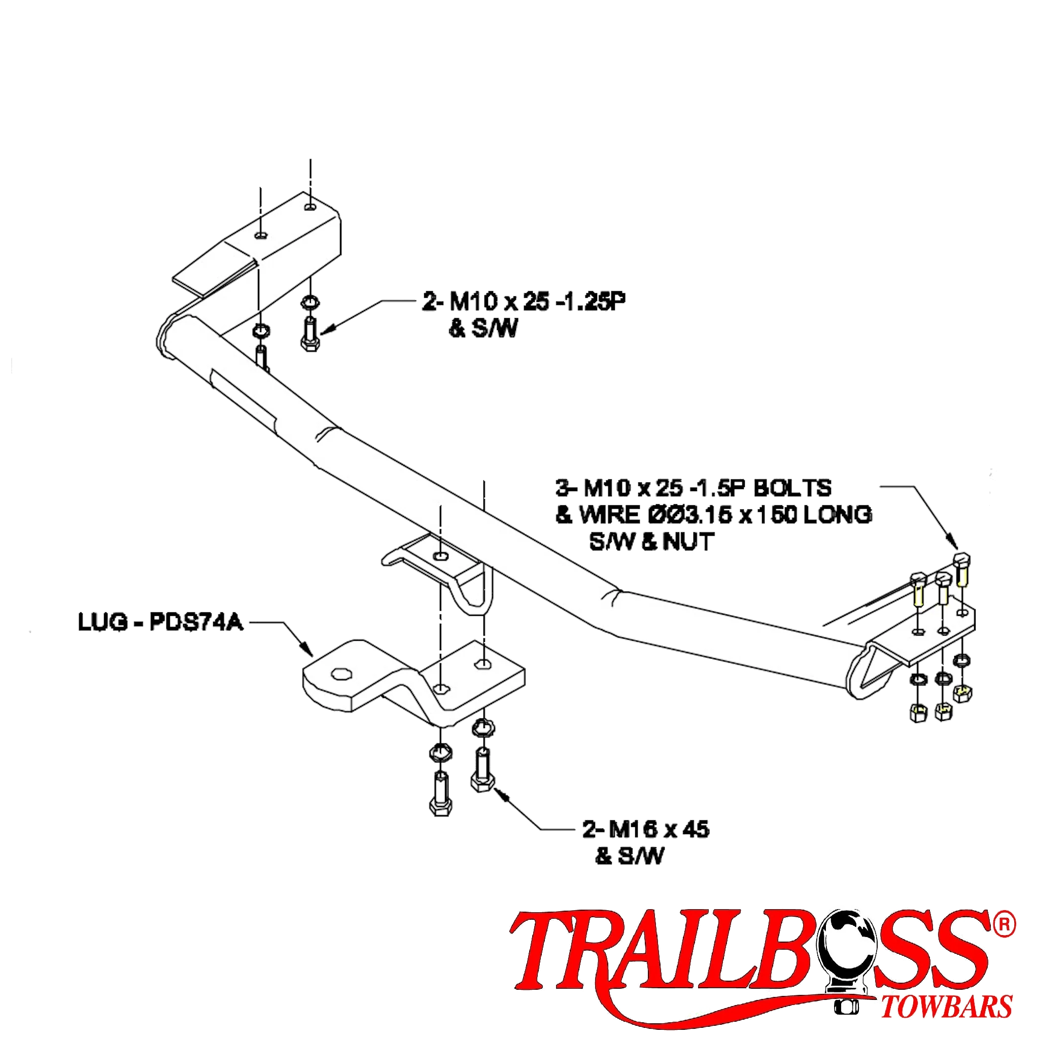 Nissan Pulsar N15 Hatch 08/1995 - 05/2001 (Not SSS) - Towbar Kit - Image 2