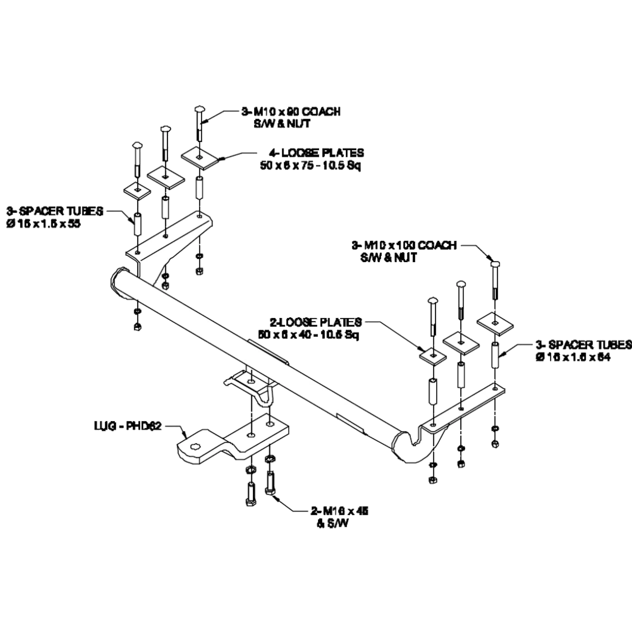 Holden Astra TS Sedan 09/1998 - 06/2004 - Towbar Kit - Image 3