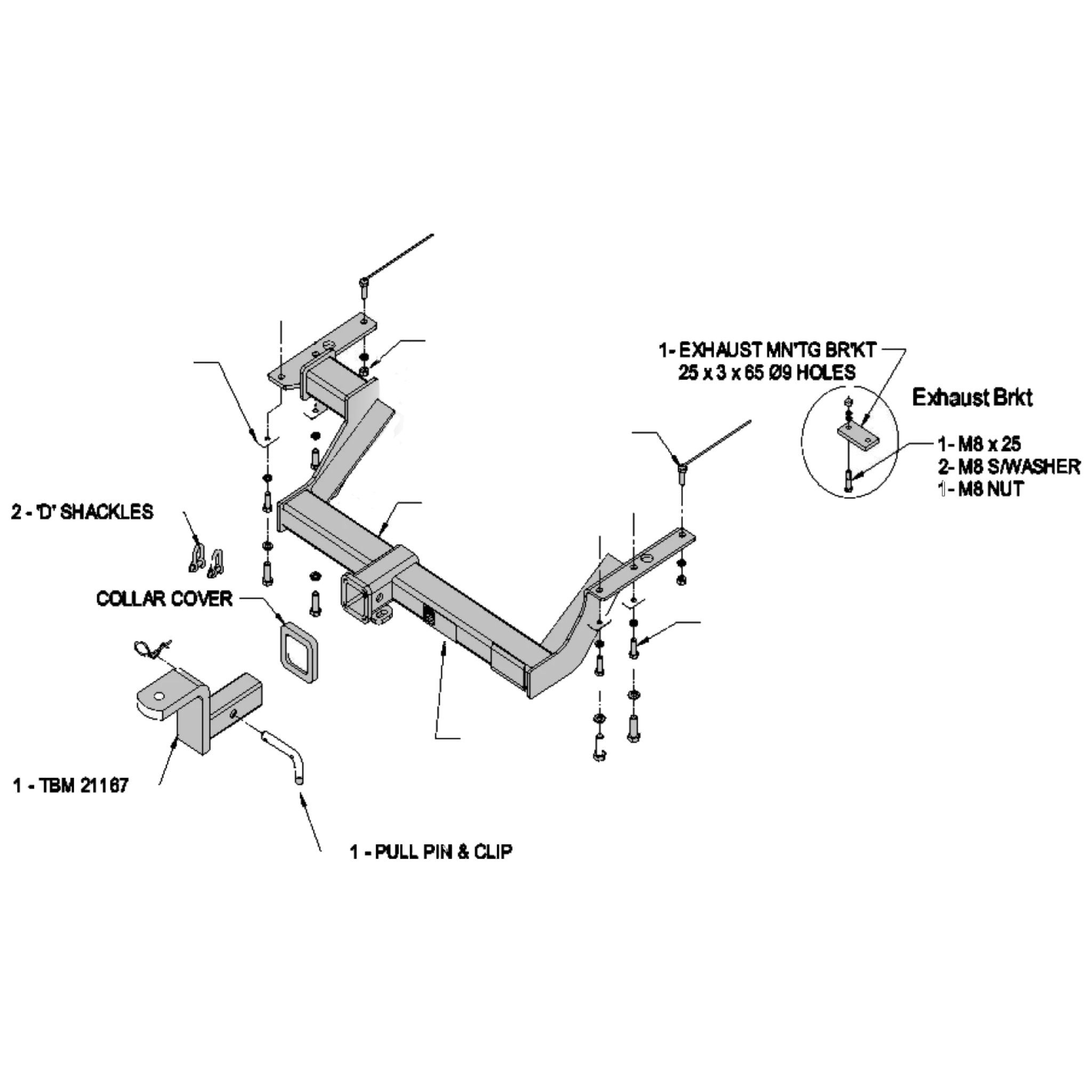 Kia Carnival People Mover 09/1999 - 12/2005 (Not Grand Carnival) - Towbar Kit - Image 3