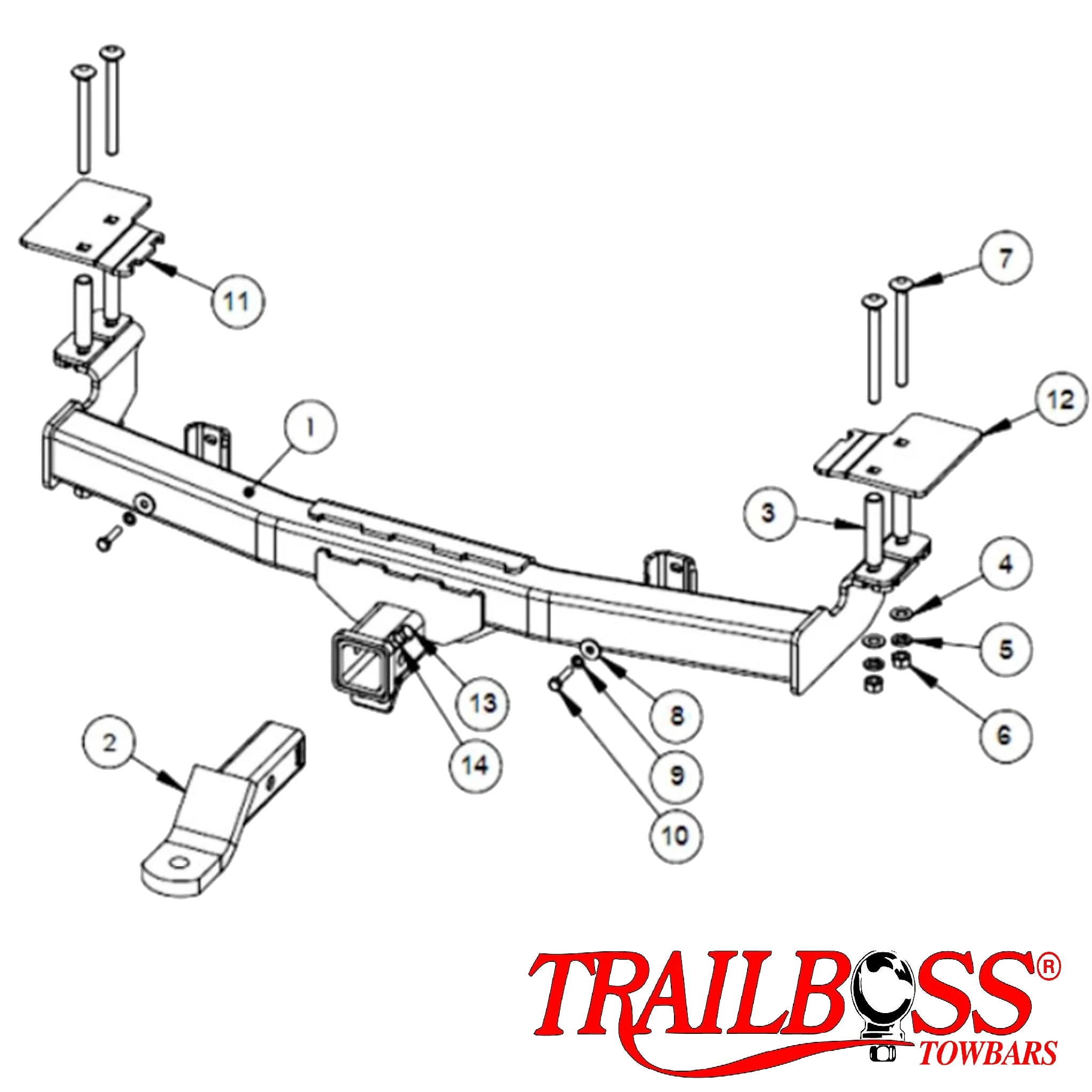 Holden Commodore VF Tub Body 05/2013 - 10/2017 (Inc SS) - Towbar Kit - Image 3
