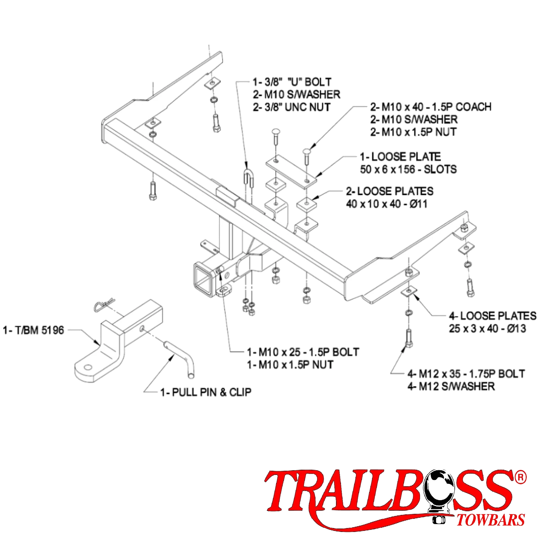 Mazda Tribute SUV 02/2001 - 12/2008 - Towbar Kit - Image 2