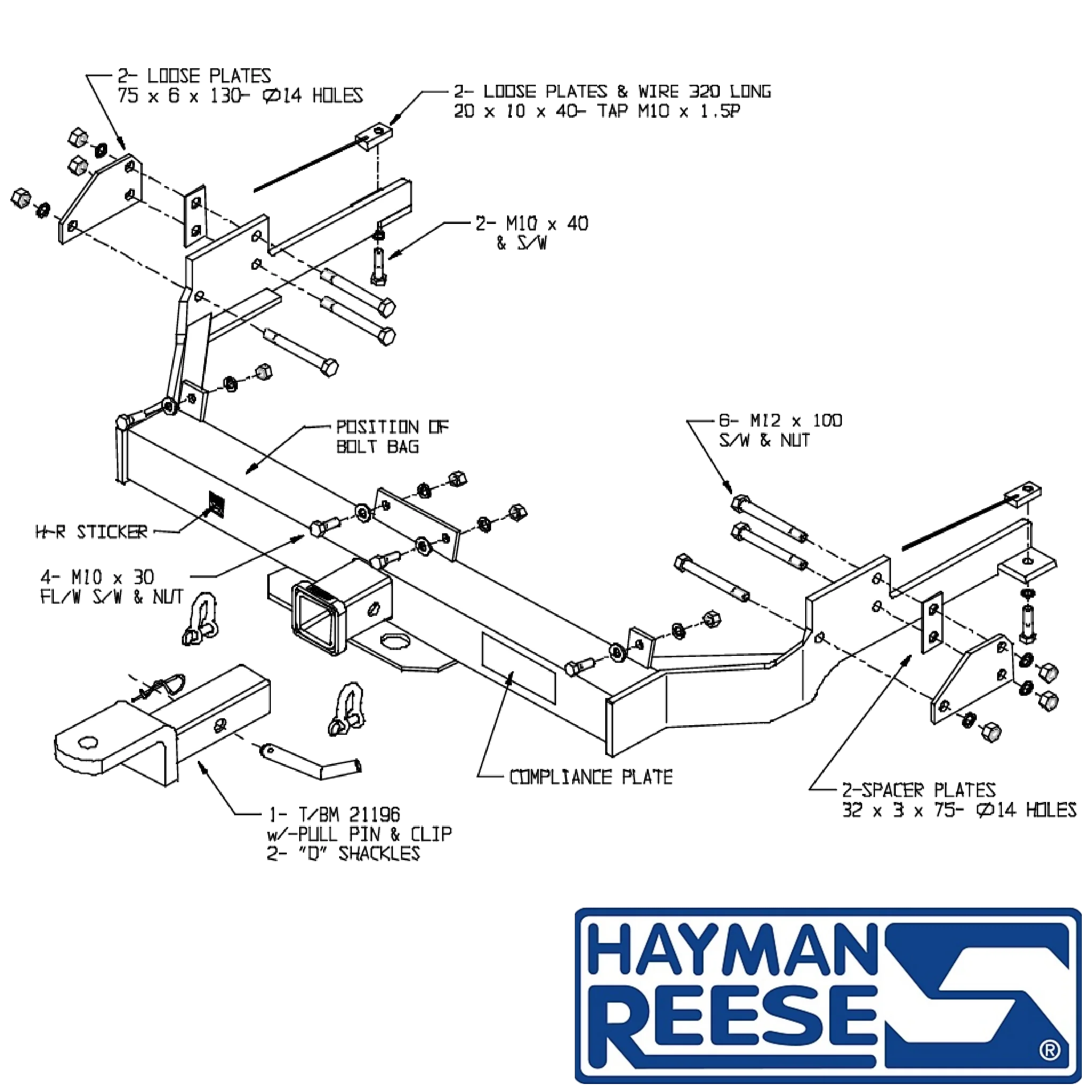 Ford Falcon XA - XG Tub Body 01/1972 - 03/1996 - Towbar Kit - Image 3