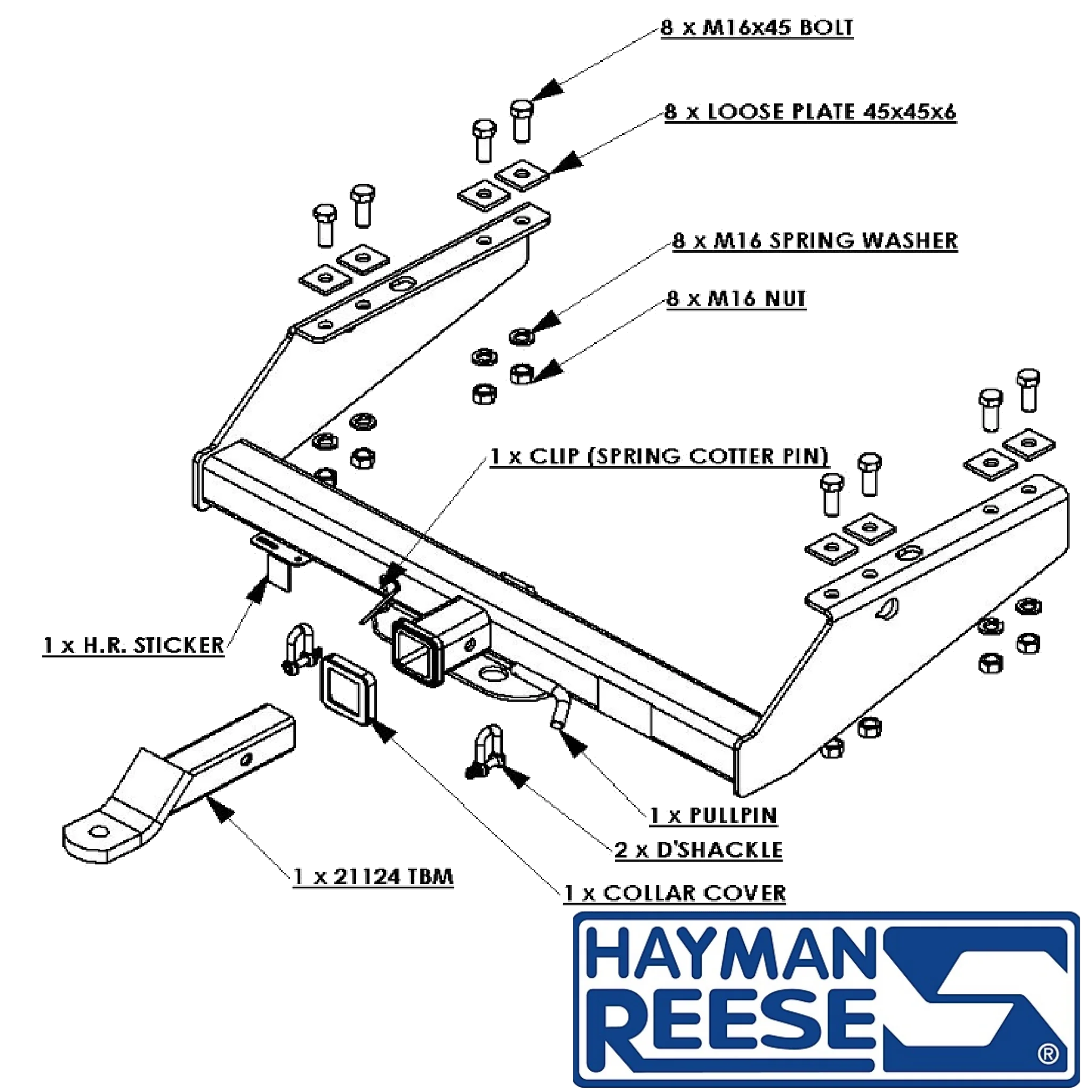 Ford F-250 Tub Body 07/2001 - 06/2006 - Towbar Kit - Image 3