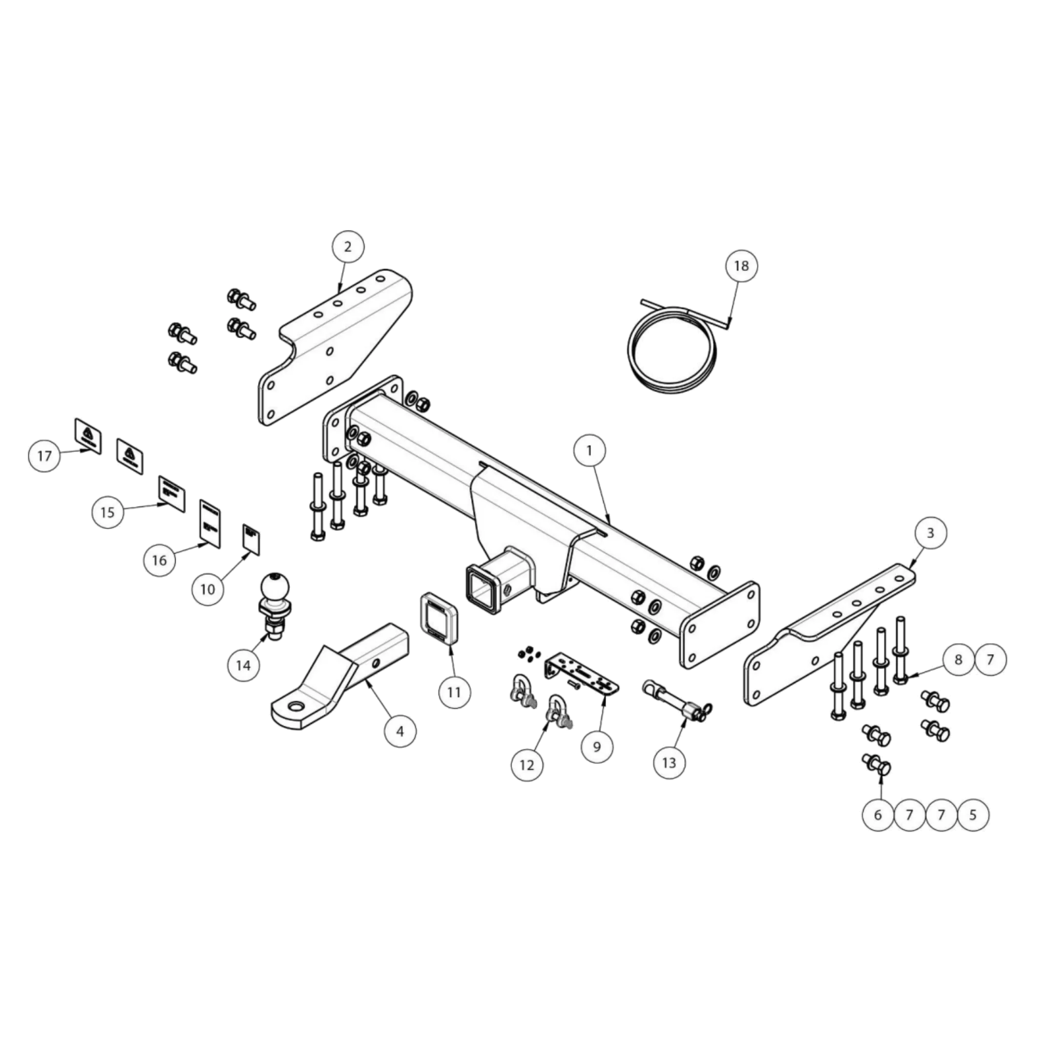 Ford Ranger T6.2 Cab Chassis 05/2022 - 11/2024 MY23 - Towbar Kit - Image 3