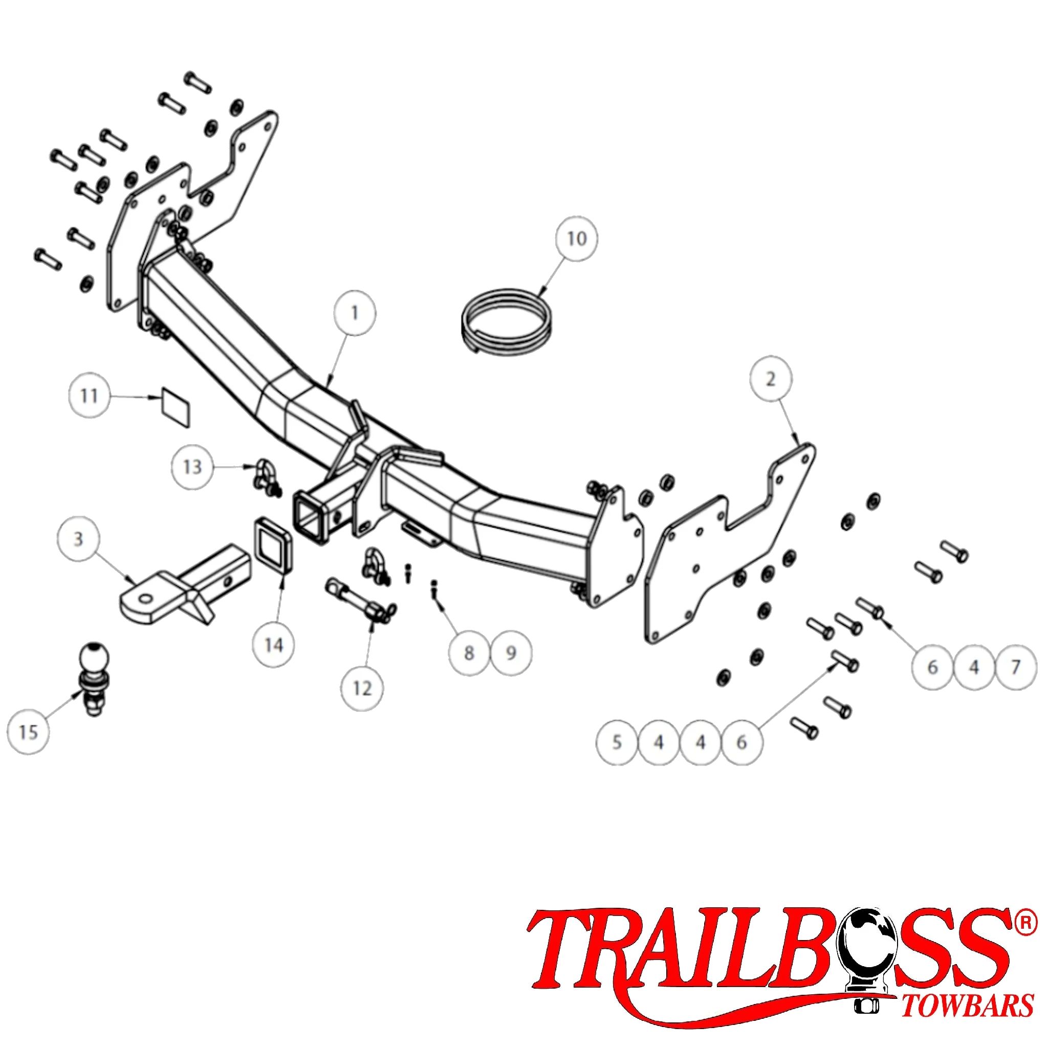 Toyota HiLux 2wd & 4wd Styleside Tub Body With Bumper 09/2015 - On - Towbar Kit - Image 3