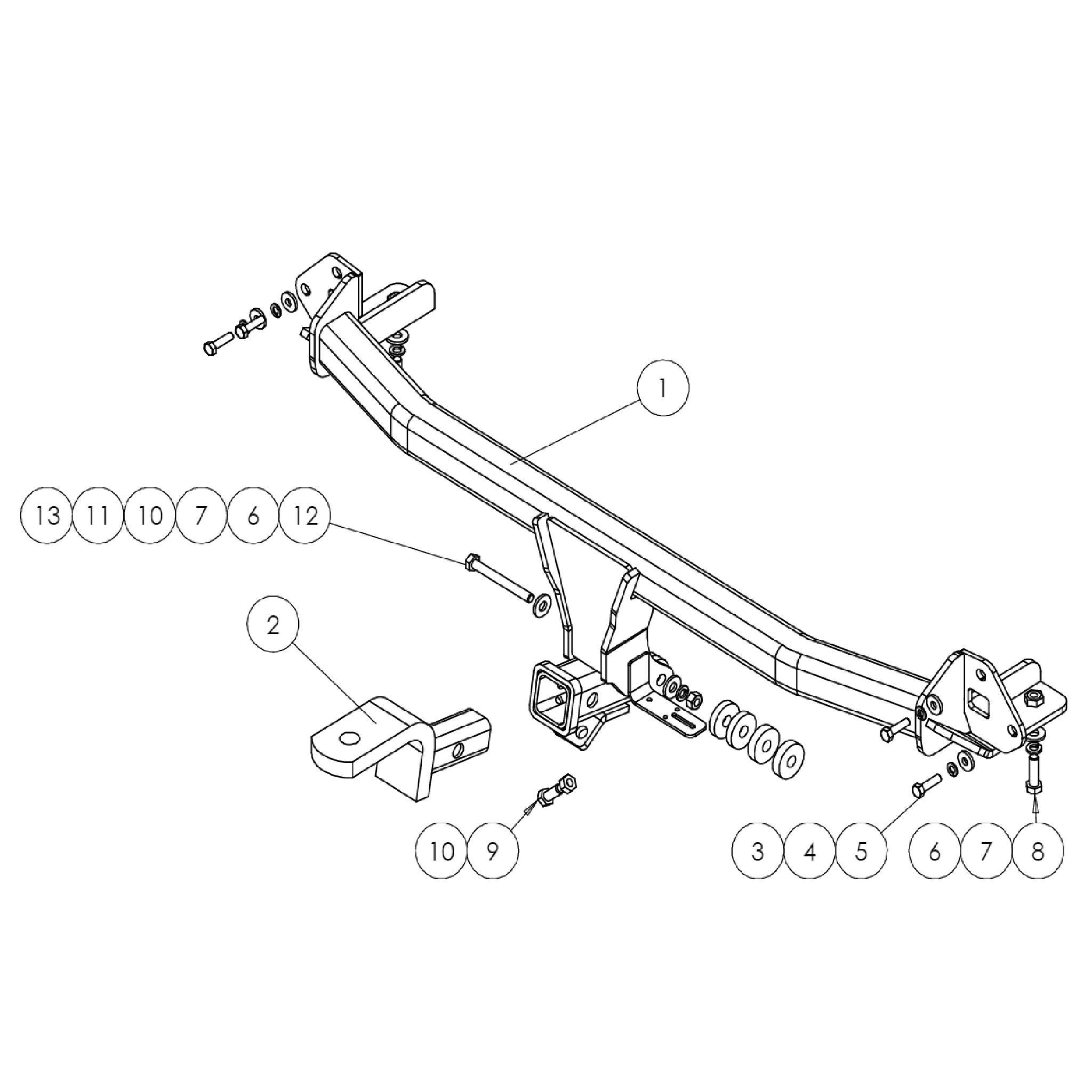 Honda Civic SI Hatch 01/2011 - 05/2012 - Towbar Kit - Image 3