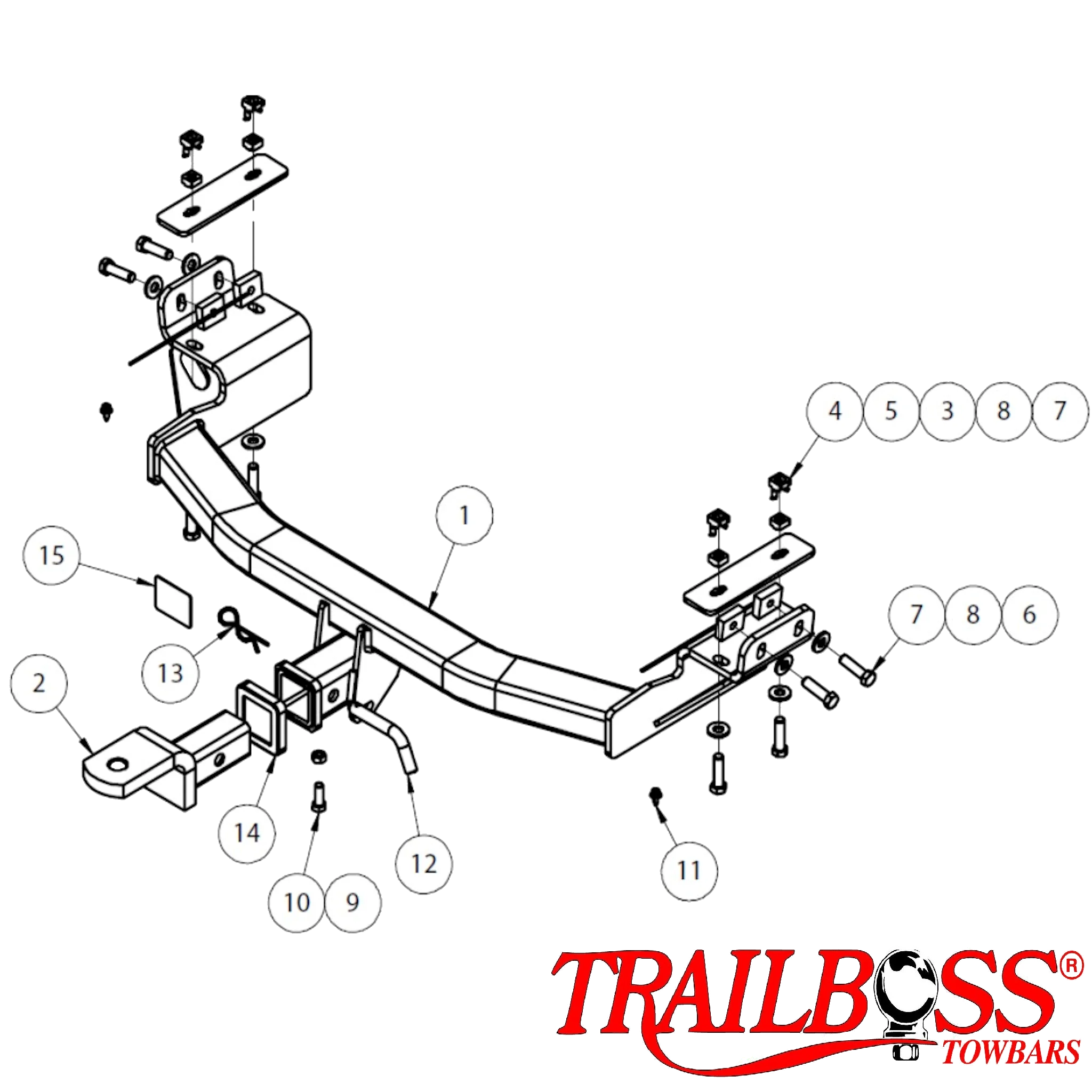 Jeep Cherokee KL SUV 06/2014 - 07/2018 (Inc Limited, Trailhawk & Longitude) - Towbar Kit - Image 2