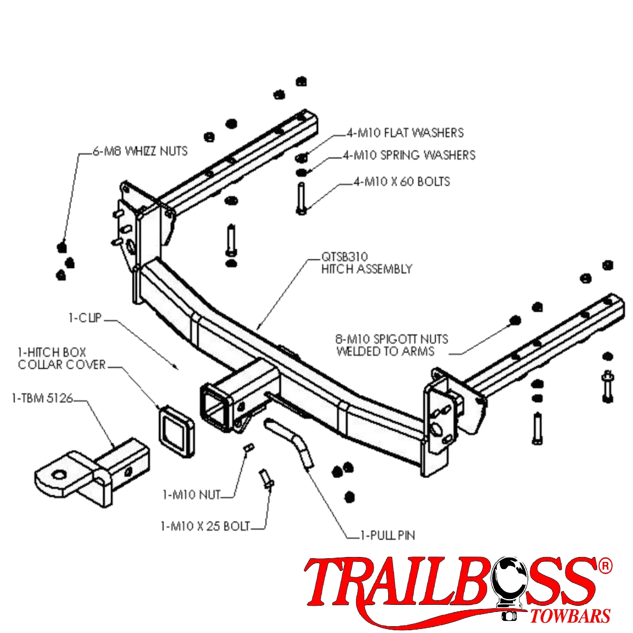 Subaru Liberty Sedan 09/2003 - 08/2009 - Towbar Kit - Image 3