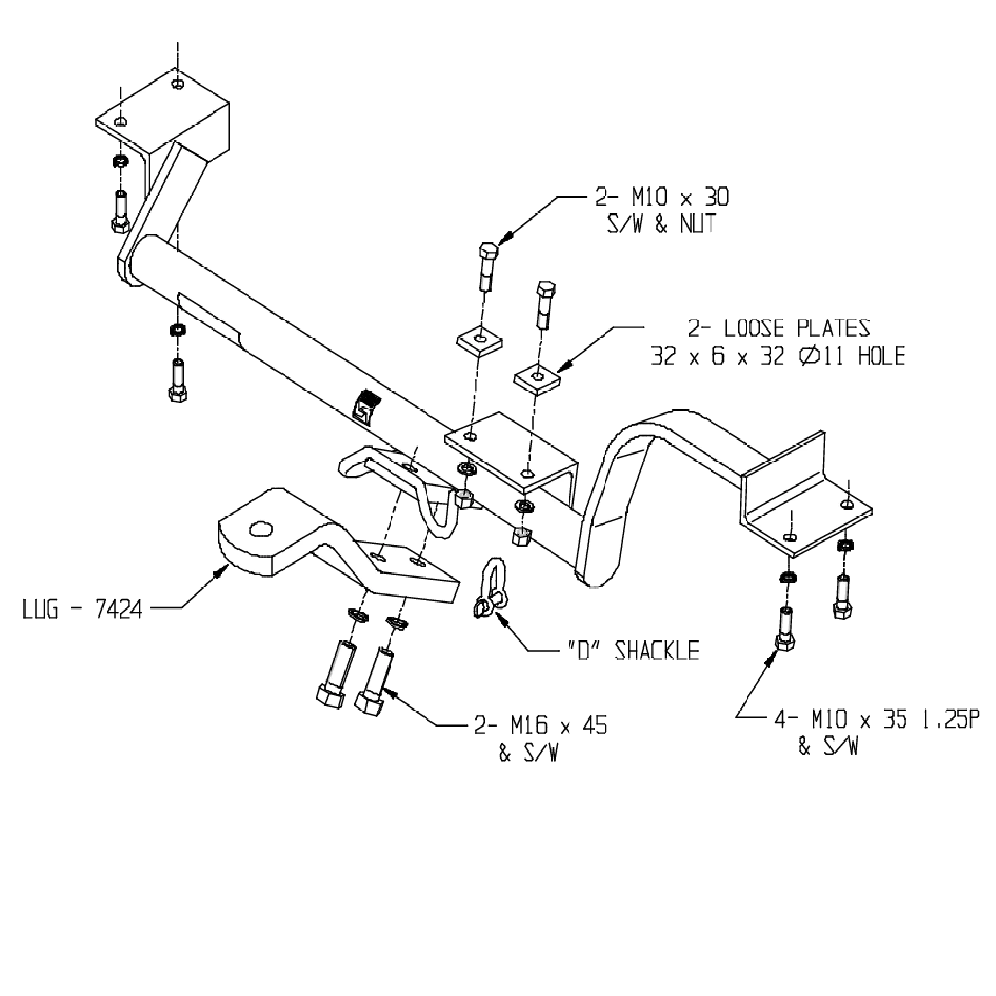 Toyota Starlet Hatch 05/1996 - 10/1999 - Towbar Kit - Image 3