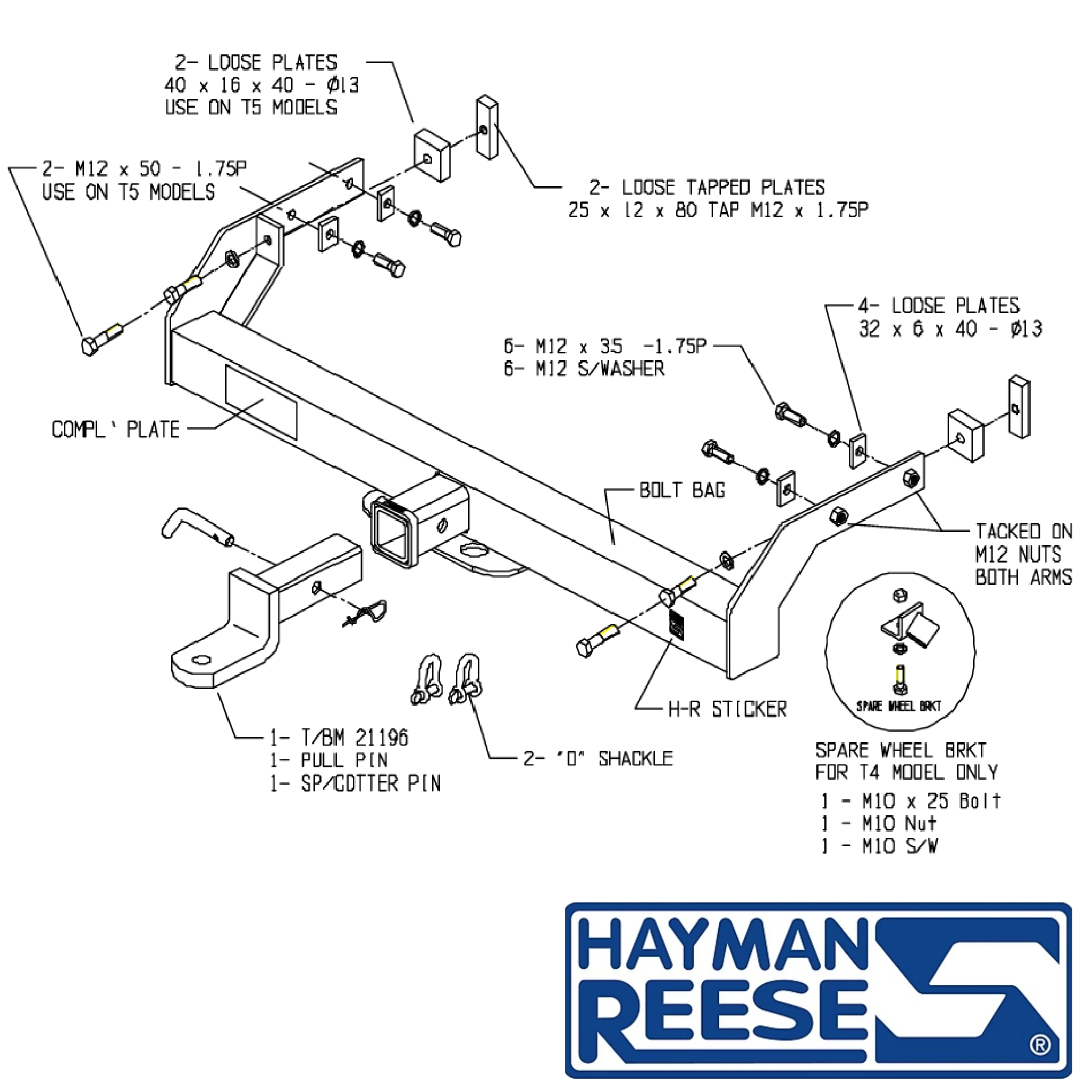 Volkswagen Transporter T4, T5 & T6 Single & Dual Cab Chassis 09/1994 - 06/2020 - Towbar Kit - Image 3