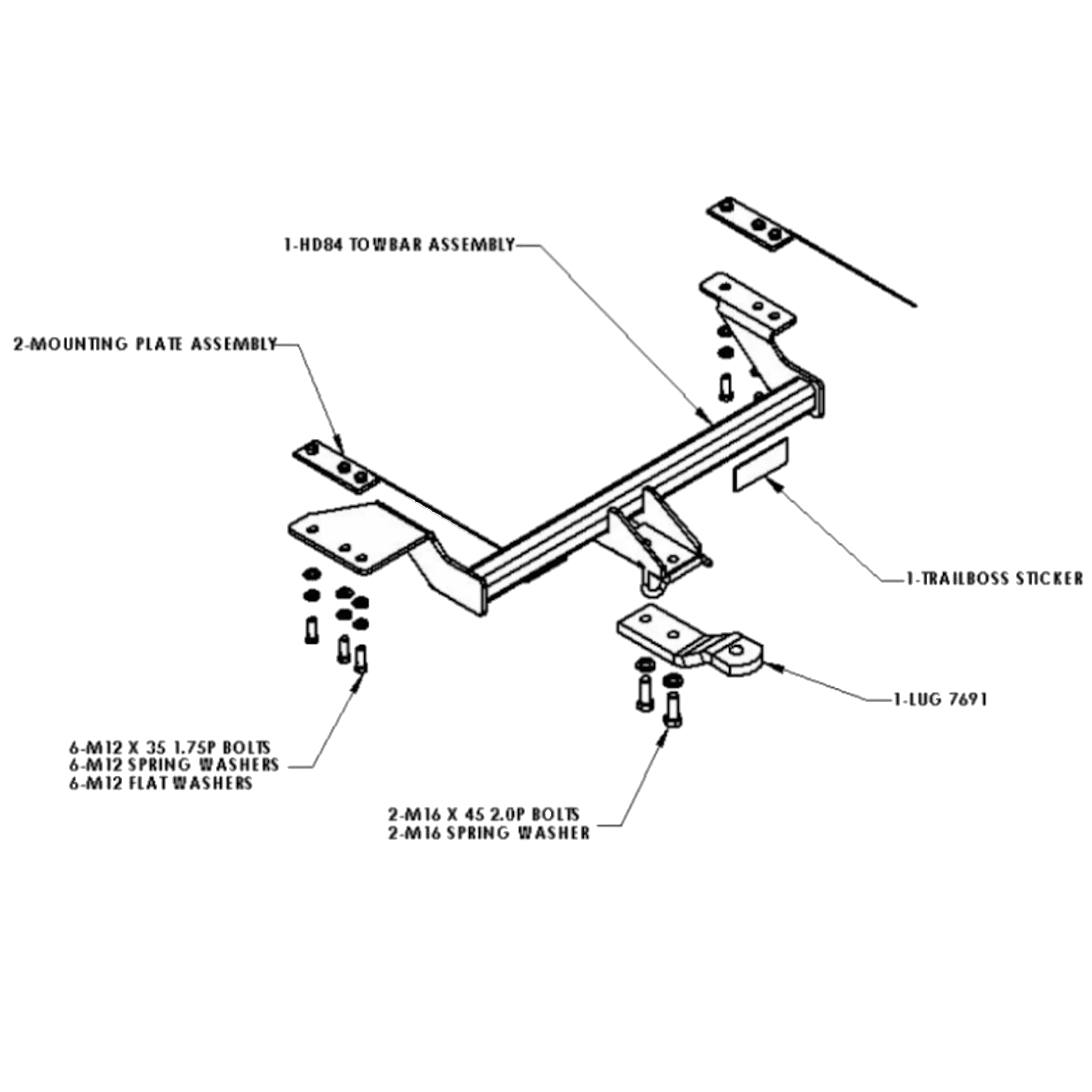 Holden Viva Sedan 09/2005 - 05/2009 - Towbar Kit - Image 3