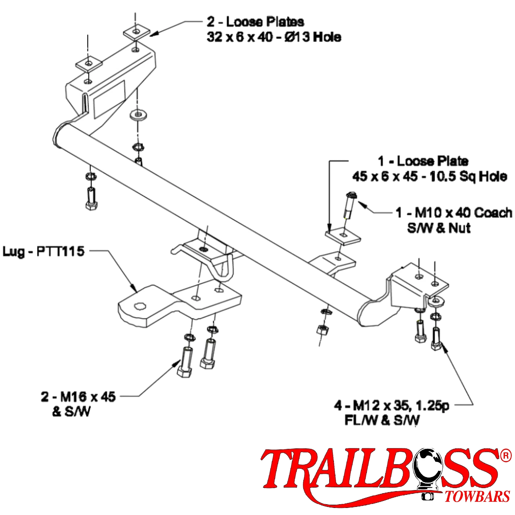 Toyota Corolla Seca AE101 & AE102 Hatch 09/1994 - 11/1999 - Towbar Kit - Image 2