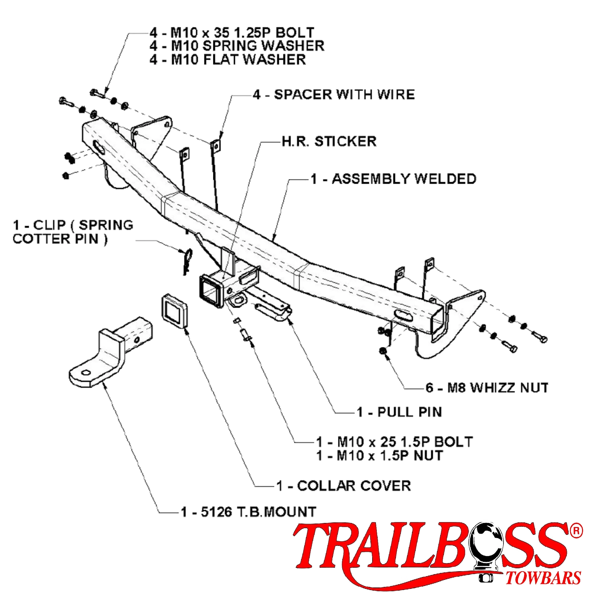 Toyota Kluger SUV 11/2003 - 07/2007 - Towbar Kit - Image 2